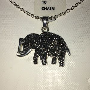 Fine Silver Plated Elephant Necklace